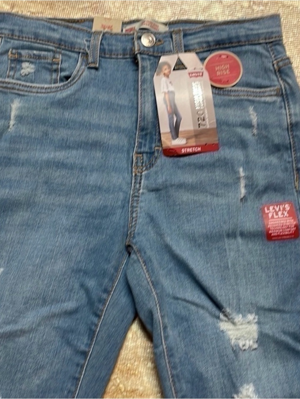 Levi’s girls high-rise super skinny distressed look jeans. Size 14. - Picture 2 of 10